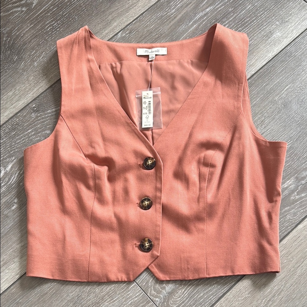 Women's Pink Button-Down Vest